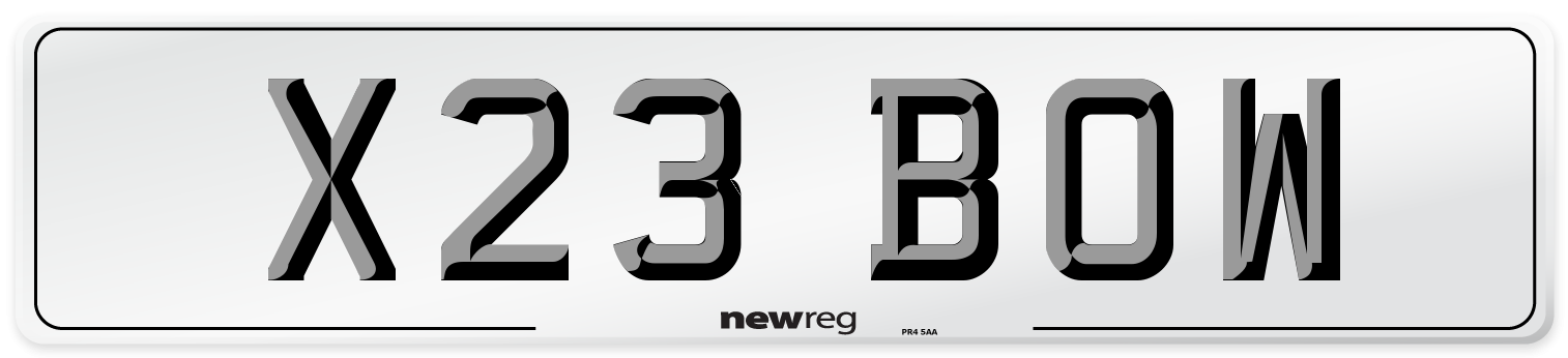 X23 BOW Number Plate from New Reg